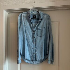 A&F Light Blue Chambray Button-Up Shirt